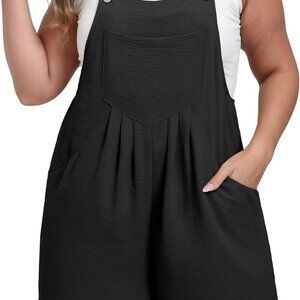 2025 Women's Plus Size Romper Jumpsuit Casual Overalls Shorts with Adjustable St